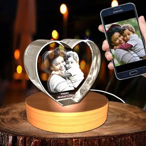 Familien-Tischdekoration 3D-Geätzter Herzförmiger Kristall-Fotopapier-Drücker - Product Image 2