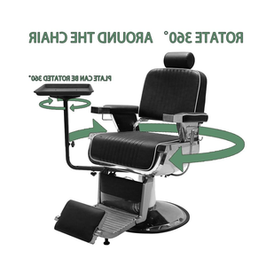 Plateau de salon de nouvelle conception 2025 pour coiffeur, plateau de salon en aluminium fixé à la chaise, plateau de salon rotatif à 360 degrés - Product Image 3