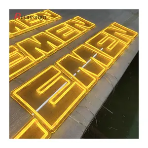 Özel logo kahve budweiser pizza kalp hamburger vintage led mektup adı uv neon burcu