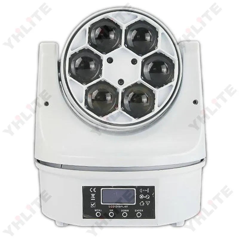 Mini Bienen Augen Beweglicher Kopf LED DJ Waschlicht 6 Stück 6 × 15 W RGBW 4-in-1 Bühne und Hochzeit Anwendung Leistung 150 W DMX Steuerungsmodus