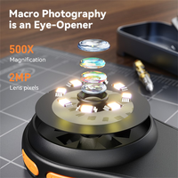 370 Portable Handheld Digital Microscope Camera 500X Magnification 2MP Super Macro Lens Electronic Magnifying Glass for Testing
