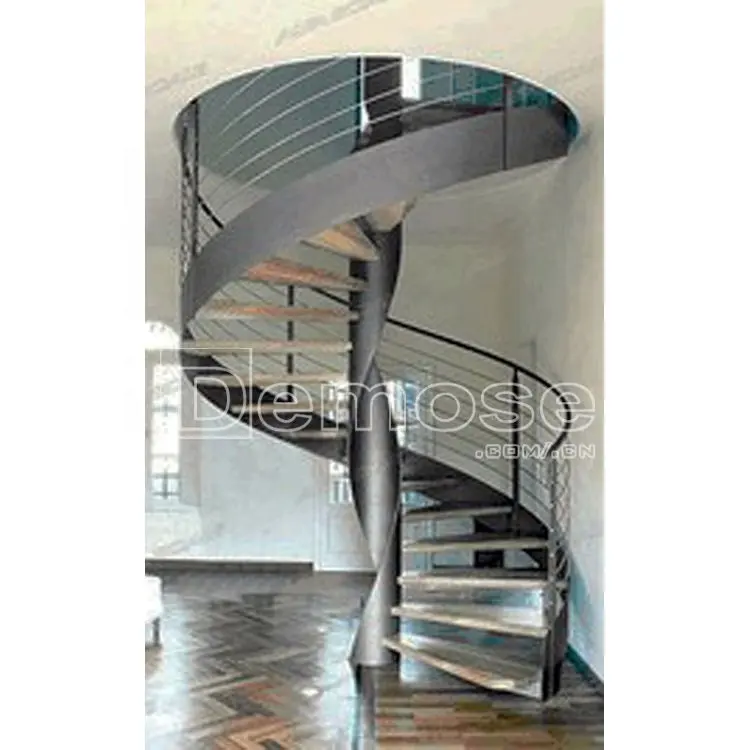 Escalera exterior de acero inoxidable, diseño de escalera en espiral, escaleras metálicas prefabricadas para exteriores