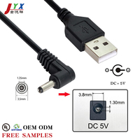 Kabel Daya JYX USB 2.0 Male DC 3.5x1.35mm 5V 24AWG Konduktor Tembaga Berisolasi PVC untuk Penggunaan Komputer Panjang Dapat Disesuaikan