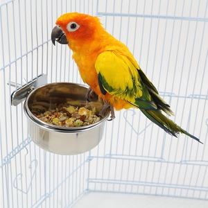 Bol pour perroquets et oiseaux suspendu en acier inoxydable de tailles multiples, tasses personnalisées pour mangeoire à oiseaux. - Product Image 2