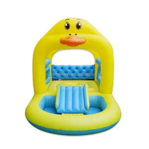 חדש עיצוב brinquedos inflable צהוב ברווז תינוק splash מתנפח לילדים שחייה בריכה עם שקופיות בריכה לילדים