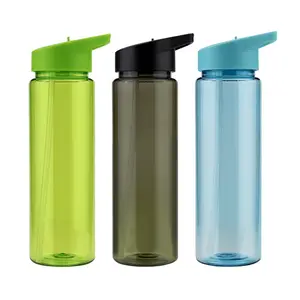 Produk Populer 2020 Botol Bebas Bpa untuk Minuman Plastik dengan Tutup dan Sedotan Menjual Botol Plastik 700Ml Botol Jus Plastik