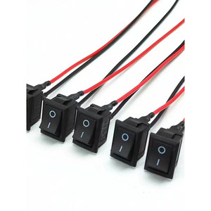 Interruptor basculante con cable 10x15mm 0.5A DC 12V 24V tipo barco, interruptor de encendido/apagado para electrónica automotriz - Product Image 1