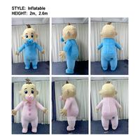 Costume gonflable Shengchi pour révélation du sexe, c'est un garçon ou une fille, canon à confettis rose et bleu, fête prénatale, costume de mascotte adulte pour extérieur