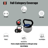 Sistem Pelat Beban Baja Kettlebell yang Dapat Disesuaikan 20-40LB Pegangan Lebar Alat Latihan Ringkas untuk Peralatan Gym Komersial
