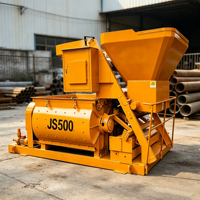 Bétonnière Compulsive à Double Arbre JS500 Durable 500L, Machine Électrique de Mélange de Ciment pour Projets d'Ingénierie Mondiaux