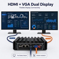 Mini PC industriel sans ventilateur Intel Core I3 I5 I7, double LAN, RS232, RS485, HDMI, VGA, ordinateur embarqué pour l'automatisation