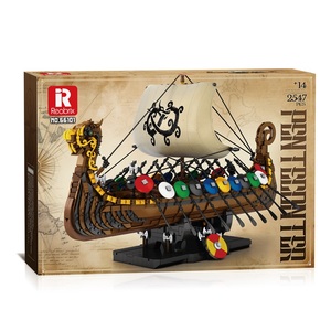 Reobrix 66101 Penteconter 2547P Viking Warship Building Block Set for Adults Detailed Historical Ship Model with Removable Stand - Product Image 4