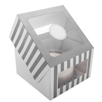 Boîtes d'emballage pour gâteaux avec logo personnalisé en relief, doublées d'éponge, fenêtre, taille personnalisée, boîtes rigides en carton pour fête, mariage, anniversaire