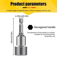 1 PC Chrome 5.5mm-19mm Magnetic Impact Socket Nut Screwdriver 1/4 Hex Key Set Drill Bit Adapter untuk Bor Daya DIY Impact