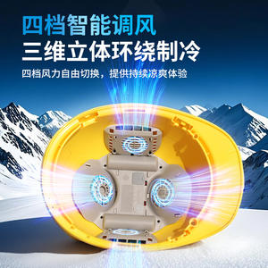 Casco de Seguridad con Ventilador Integrado, Refrigeración por Ventilador, Batería de Litio Recargable, Doble Ventilador, Uso en Obras de Construcción - Product Image 3