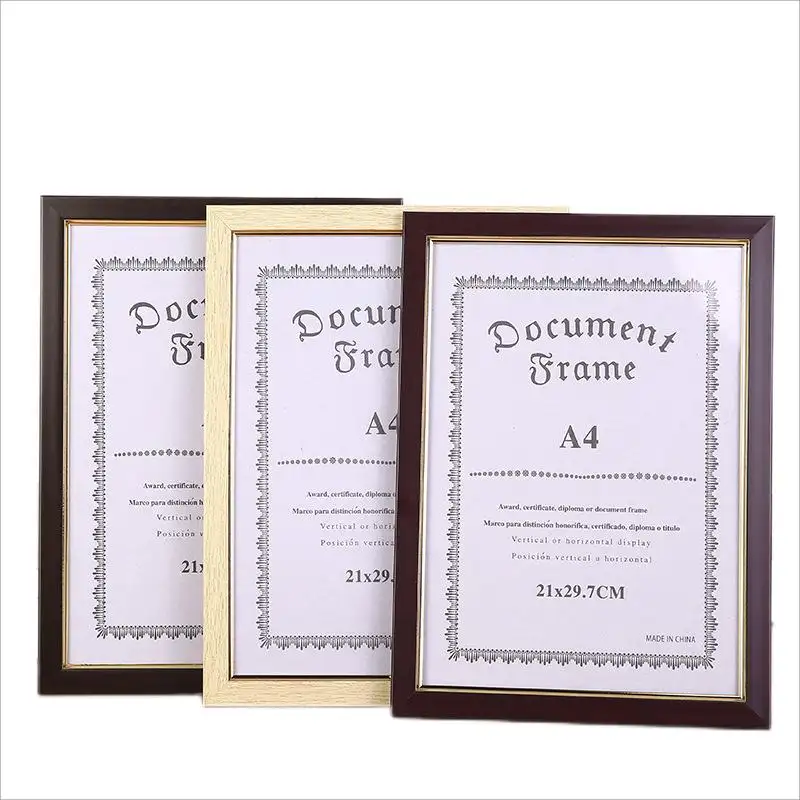 A4 Glass White Cardboard Natural Plastic Picture Photo Frame for home decor