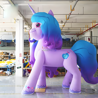 Modèle de personnage de petit poney gonflable sur le thème des dessins animés, licorne gonflable géante pour événements et expositions