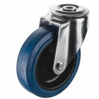 Roue de roulette en caoutchouc de noyau de pp filetée par tige industrielle de 3 pouces M6 pour le seau pressé de balai