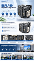 Lampe de remplacement pour projecteur EonomyELPLP80, pour EB-585WI EB-585W EB-580 EB-595WI EB-1420WI EB-1430Wi BrightLink DMX512 Hotel