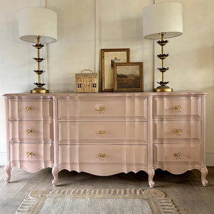 French-style <strong>Vintage</strong> Solid Wood Nine-drawer Chest Living Room Bedroom Hallway Storage <strong>Dresser</strong> - Product Image 1