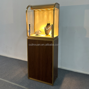 Vitrina de Acero Inoxidable, Exhibición Horizontal, Marco de Aleación, Vidrio Templado, Diseño para Tienda de Joyería, Iluminación LED - Product Image 4