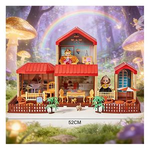 Casa de Muñecas en Miniatura, Kit de Plástico para Construir, con Muebles y Accesorios, Juguete Creativo para Niños - Product Image 3