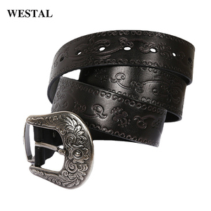 <span class=keywords><strong>Ceinture</strong></span> de créateur pour homme et <span class=keywords><strong>femme</strong></span>, en cuir véritable, de <span class=keywords><strong>marque</strong></span> célèbre, avec gravure florale occidentale en relief - Product Image 2