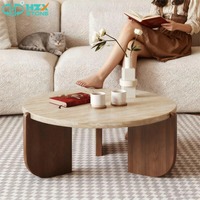 Dalle de marbre travertin naturel HZX, moderne, polie, durable, écologique, pour salle à manger et salon de villa, mobilier en pierre beige Cardin