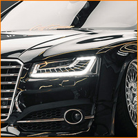 Pour Audi A8 D4 2011 à 2017 Facelift, mise à niveau des phares Matrix LED haute configuration, clignotants séquentiels, ensemble de phares avant noirs