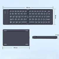 Keyboard Lipat Tipis USB BT Nirkabel Baru dengan Sakelar Gunting, Dapat Diisi Ulang, Koneksi Multi Perangkat untuk Ponsel, Tablet, Laptop
