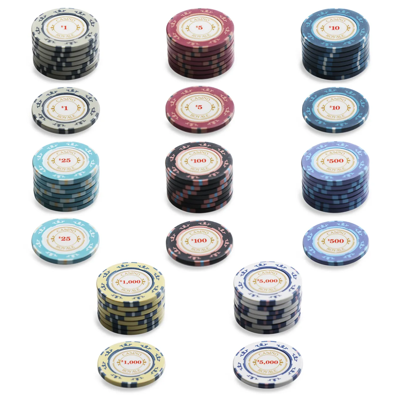 Pegatina de arcilla real de 3 colores, fichas de póker de Casino, 14g, personalizada