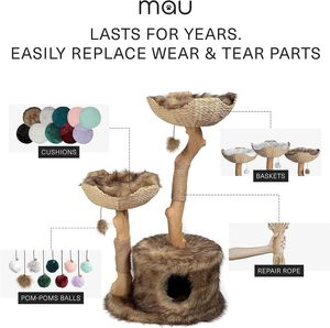 Tour <span class=keywords><strong>à</strong></span> <span class=keywords><strong>chat</strong></span> de luxe moderne pour grands chats, <span class=keywords><strong>arbre</strong></span> <span class=keywords><strong>à</strong></span> gratter pour chats <span class=keywords><strong>à</strong></span> branches réelles - Product Image 3