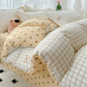 Juego de Ropa de Cama para Bebé Clase A, 100% Algodón, Estampado Floral, Juego de Cuatro Piezas, Primavera 2026, Teñido Reactivo Twill - Product Image 4