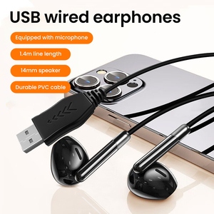 Chất lượng cao rẻ nhất USB <span class=keywords><strong>Headphone</strong></span> Earbuds Tai nghe có dây earbuds có dây với <span class=keywords><strong>microphone</strong></span> và điều khiển âm lượng - Product Image 3