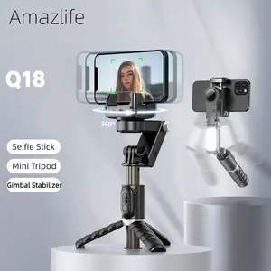 Amazlife 2023 새로운 스마트 촬영 Q18 모노 포드 Selfie 스틱 삼각대 짐벌 안정기 스마트 폰