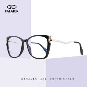 Gafas de ojo de gato Tr87056, montura completa, protección contra luz azul, unisex, patillas metálicas con resorte, lentes AC - Product Image 5