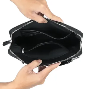 AndoBag - Bolsos de Mano para Hombre, de Cuero Vacuno Genuino, Gran Capacidad, con Cierre, Estilo Vintage, Casual, Cartera, Monedero, Bolso Masculino 1539 - Product Image 5