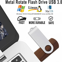 Clé USB pivotante en métal, design rotatif, clé USB 2.0, clé USB 3.0, 8 Go, 16 Go, 32 Go, 64 Go, clé USB avec logo laser