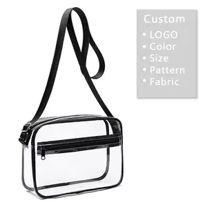 OEM ODM PVC ברור Tote Crossbody תיק שק עיקרי Femme שקוף ארנקי ותיקי Bolsas דה Correo ארנק שליח שקיות