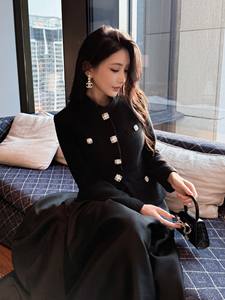 Bettergirl Ramadan Vendita Calda 2026 Nuovo <span class=keywords><strong>Abito</strong></span> <span class=keywords><strong>Lungo</strong></span> in Tweed <span class=keywords><strong>Nero</strong></span> con Maniche Lunghe in <span class=keywords><strong>Raso</strong></span> e Collo Alto Elegante <span class=keywords><strong>Abito</strong></span> da Sera - Product Image 4