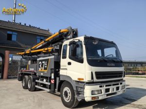 Pompe à béton d'occasion Achieve Junjin 37M, portée horizontale 32M, <span class=keywords><strong>tuyau</strong></span> de pompe à béton, best-seller, Jxr37-4.16Hp, <span class=keywords><strong>camion</strong></span> pompe à béton - Product Image 4