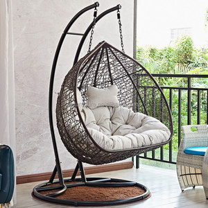 Chaise suspendue d'extérieur en rotin pour bébé, double siège, fauteuil œuf pas cher avec support – Vente chaude - Product Image 4