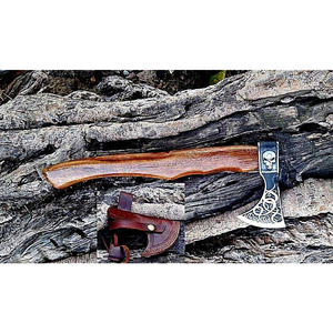 ขวานโทมาฮอว์กจากการต่อสู้โบราณแบบยุทธวิธีพร้อมเหล็กกล้าคาร์บอนสูงและด้ามจับไม้กุหลาบ-ยี่ห้อ MDM - Product Image 4