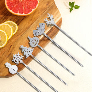 Ouyada ไม้จิ้มผลไม้แบบมืออาชีพใช้ซ้ำได้ทำโลโก้โครงกระดูกสแตนเลส - Product Image 3