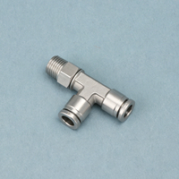 Raccord rapide en acier inoxydable 304 de type T, filetage externe, connecteur de tuyau de gaz, pièces pneumatiques