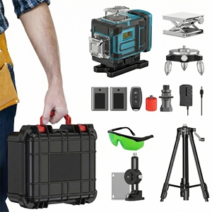 פלס לייזר ירוק 4D בעל 16 קווים, פילוס עצמי, תעשייתי ועשה זאת בעצמך, עם חצובה 1 מטר - Product Image 1