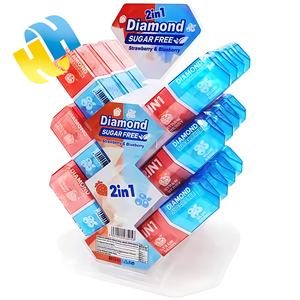 ממתקי סיטונאי תצוגה לעמוד בקבוק בצורת יהלום אוכמניות ותות לחץ לוח ממתקים 2-in-1 ילדים צעצוע oem - Product Image 4