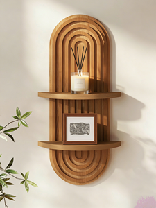 Étagères murales flottantes en <span class=keywords><strong>bois</strong></span> bohème à 2 niveaux, étagère suspendue <span class=keywords><strong>pour</strong></span> plantes, support <span class=keywords><strong>pour</strong></span> plantes en <span class=keywords><strong>bois</strong></span>, décoration murale, décoration de la maison et du jardin - Product Image 6