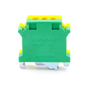 UISLKG 16 12-4AWG Industrial Universal Wiring Grounding PE Earthing Connector Din Rail Screw Cable Terminal Block Connector
