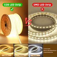 Bande LED haute tension 220v 110v sans pilote IP65 étanche sans points 100m rouleau COB bande lumineuse LED